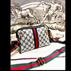 Gucci Crossbody Bag with Red and Green Stripes